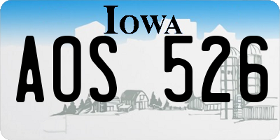 IA license plate AOS526