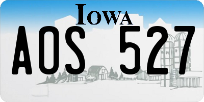 IA license plate AOS527