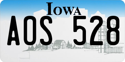 IA license plate AOS528