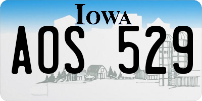 IA license plate AOS529