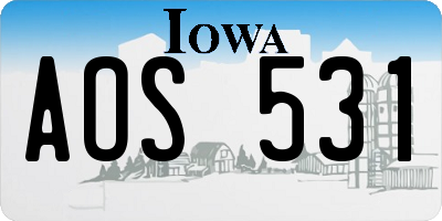 IA license plate AOS531