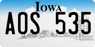 IA license plate AOS535
