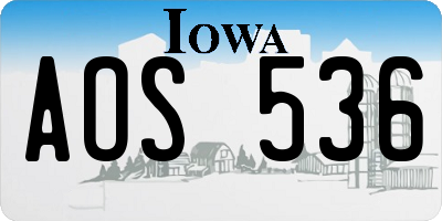 IA license plate AOS536
