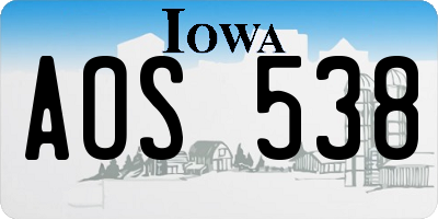 IA license plate AOS538