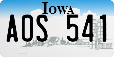IA license plate AOS541