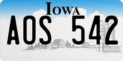 IA license plate AOS542