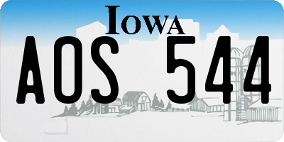 IA license plate AOS544