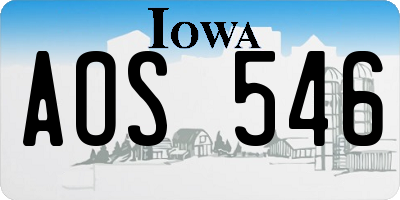 IA license plate AOS546