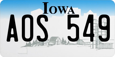 IA license plate AOS549