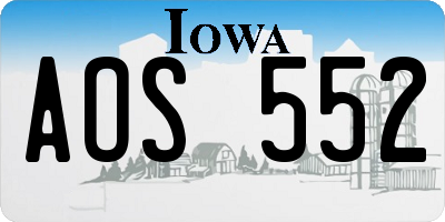 IA license plate AOS552