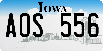 IA license plate AOS556