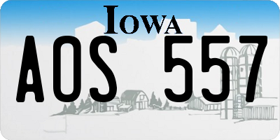 IA license plate AOS557