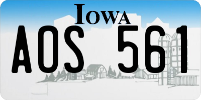 IA license plate AOS561