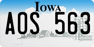 IA license plate AOS563