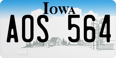 IA license plate AOS564