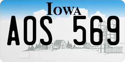 IA license plate AOS569