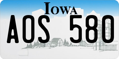 IA license plate AOS580