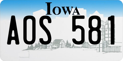 IA license plate AOS581