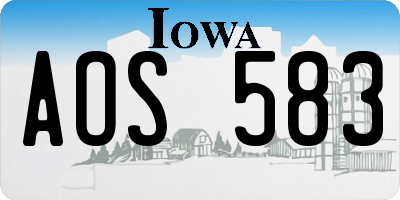 IA license plate AOS583