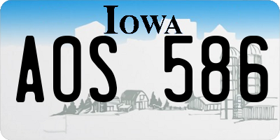 IA license plate AOS586