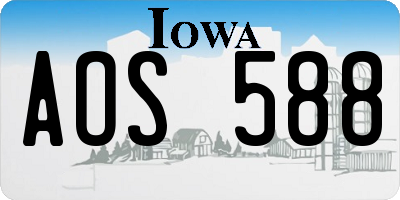 IA license plate AOS588