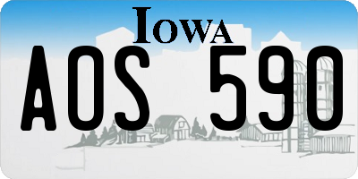 IA license plate AOS590