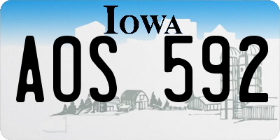 IA license plate AOS592