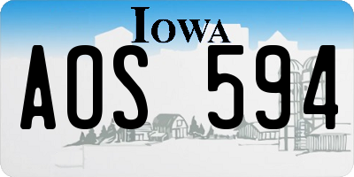 IA license plate AOS594
