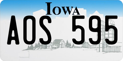IA license plate AOS595