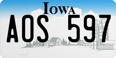 IA license plate AOS597