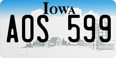 IA license plate AOS599