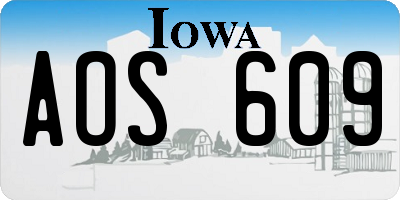 IA license plate AOS609