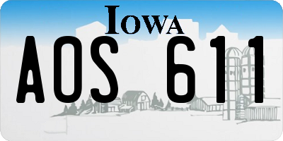 IA license plate AOS611