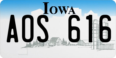IA license plate AOS616