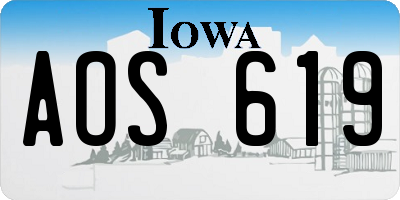 IA license plate AOS619