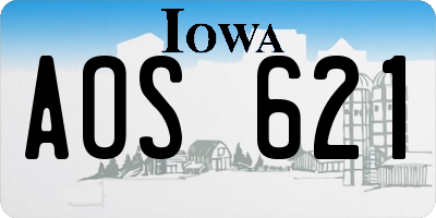 IA license plate AOS621