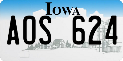 IA license plate AOS624