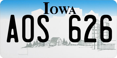 IA license plate AOS626