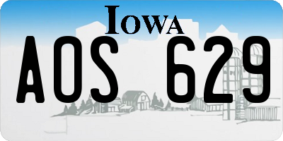 IA license plate AOS629