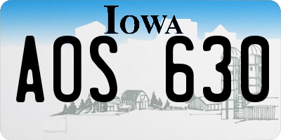 IA license plate AOS630