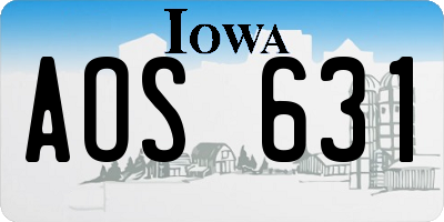 IA license plate AOS631