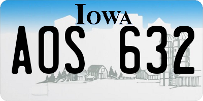 IA license plate AOS632