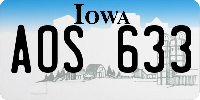 IA license plate AOS633