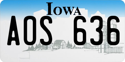 IA license plate AOS636