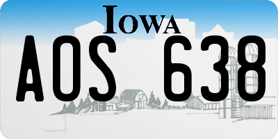 IA license plate AOS638