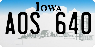 IA license plate AOS640