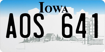 IA license plate AOS641