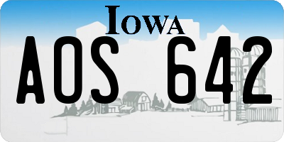 IA license plate AOS642