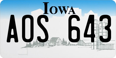 IA license plate AOS643