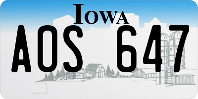 IA license plate AOS647